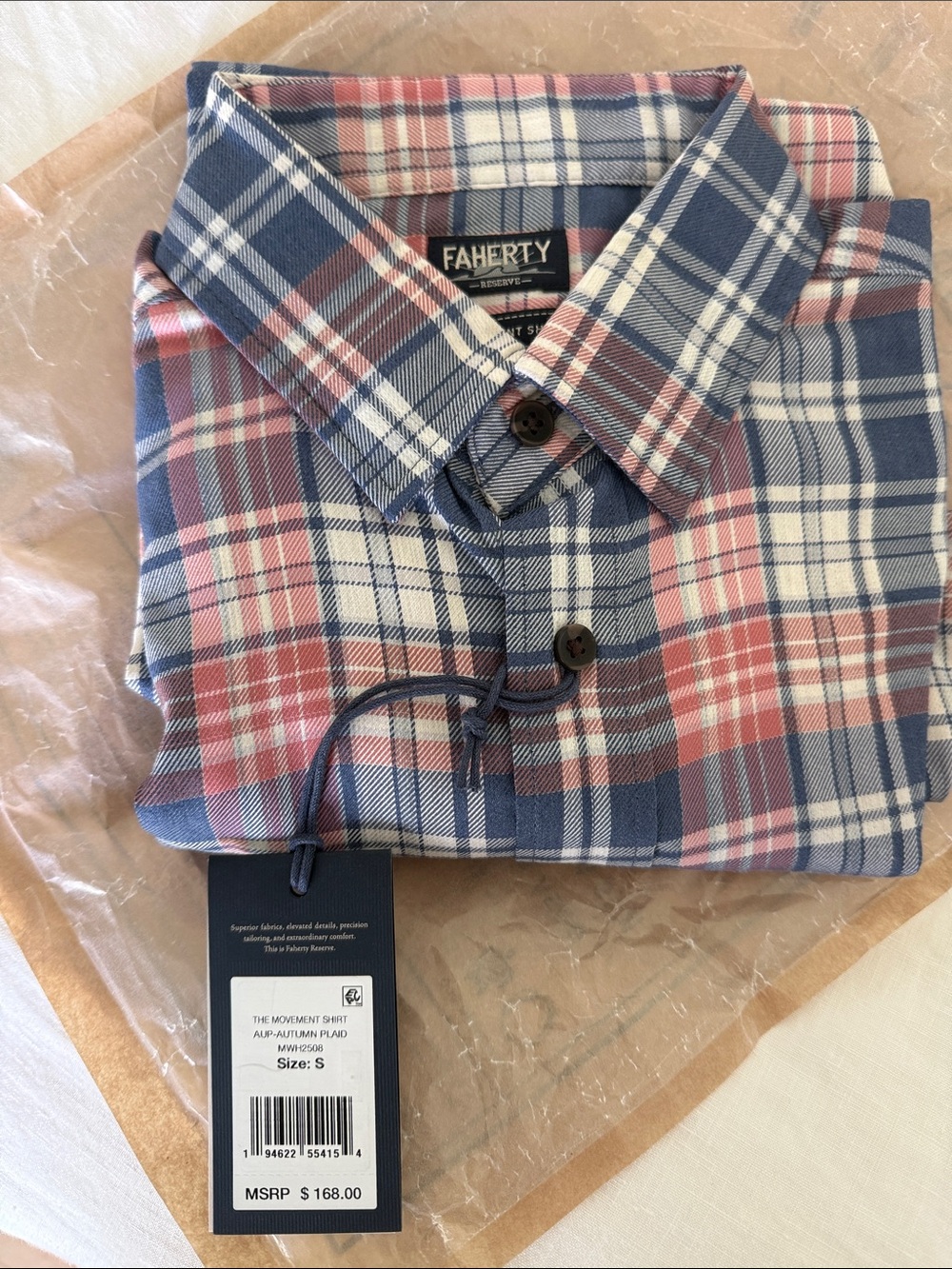 Faherty Soft Twill Button-Down size S